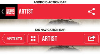 iOS vs Android navigation bar